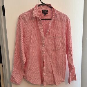 J. Crew women’s 'Casual Red and White Striped Shirt